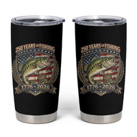 Vintage 250 Years Of Fishing Tumbler Cup American Flag Fisherman