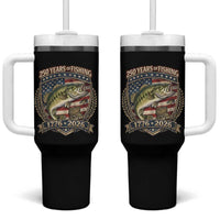 Vintage 250 Years Of Fishing Tumbler With Handle American Flag Fisherman