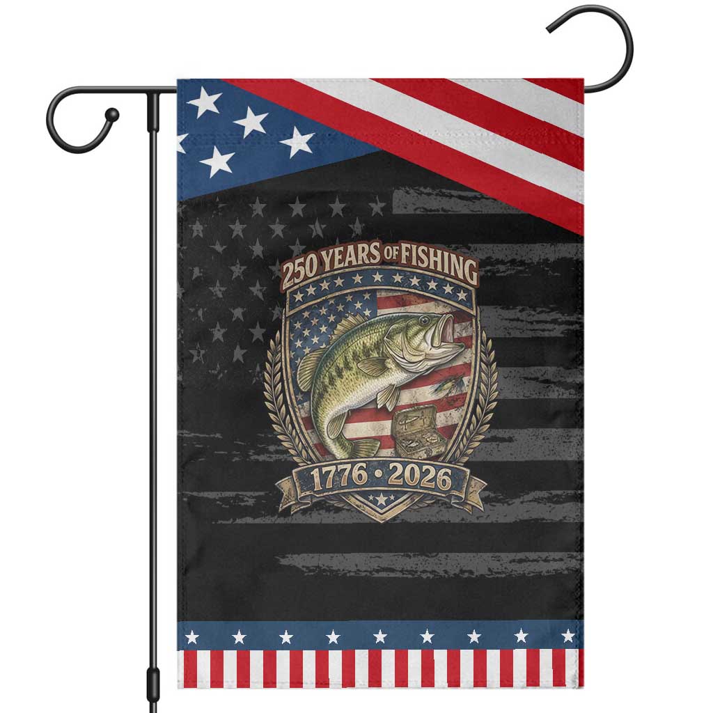 Vintage 250 Years Of Fishing Patriotic Garden Flag American Flag Fisherman