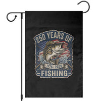 Vintage 250 Years Of Fishing Garden Flag Patriotic Angler