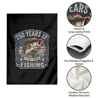 Vintage 250 Years Of Fishing Garden Flag Patriotic Angler