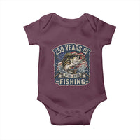 Vintage 250 Years Of Fishing Baby Onesie Patriotic Angler