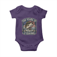 Vintage 250 Years Of Fishing Baby Onesie Patriotic Angler