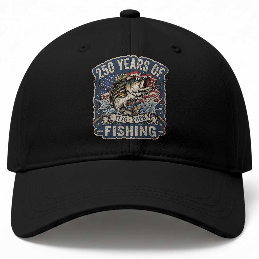 Vintage 250 Years Of Fishing Baseball Cap Patriotic Angler