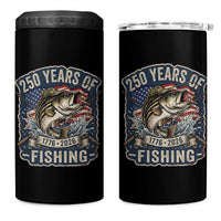 Vintage 250 Years Of Fishing 4 in 1 Can Cooler Tumbler Patriotic Angler