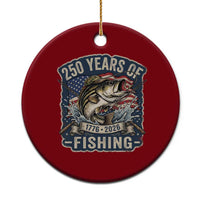 Vintage 250 Years Of Fishing Ceramic Ornament Patriotic Angler
