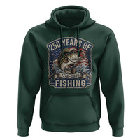 Vintage 250 Years Of Fishing Hoodie Patriotic Angler