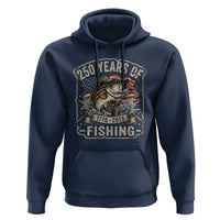 Vintage 250 Years Of Fishing Hoodie Patriotic Angler