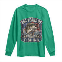 Vintage 250 Years Of Fishing Long Sleeve Shirt Patriotic Angler