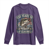 Vintage 250 Years Of Fishing Long Sleeve Shirt Patriotic Angler