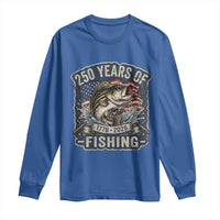 Vintage 250 Years Of Fishing Long Sleeve Shirt Patriotic Angler