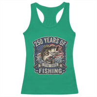 Vintage 250 Years Of Fishing Racerback Tank Top Patriotic Angler