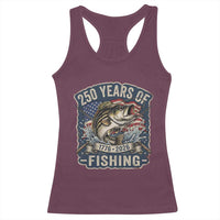 Vintage 250 Years Of Fishing Racerback Tank Top Patriotic Angler