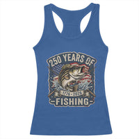 Vintage 250 Years Of Fishing Racerback Tank Top Patriotic Angler