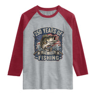 Vintage 250 Years Of Fishing Raglan Shirt Patriotic Angler