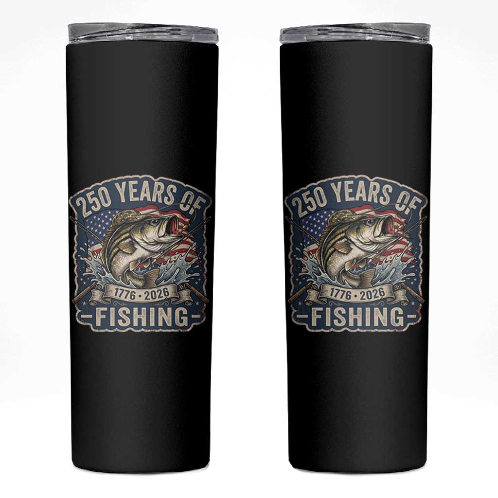 Vintage 250 Years Of Fishing Skinny Tumbler Patriotic Angler