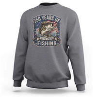 Vintage 250 Years Of Fishing Sweatshirt Patriotic Angler