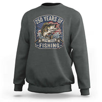 Vintage 250 Years Of Fishing Sweatshirt Patriotic Angler