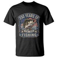 Vintage 250 Years Of Fishing T Shirt Patriotic Angler