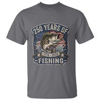 Vintage 250 Years Of Fishing T Shirt Patriotic Angler