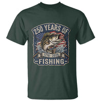 Vintage 250 Years Of Fishing T Shirt Patriotic Angler
