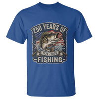 Vintage 250 Years Of Fishing T Shirt Patriotic Angler