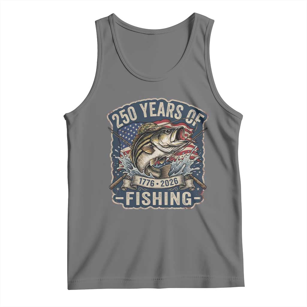 Vintage 250 Years Of Fishing Tank Top Patriotic Angler