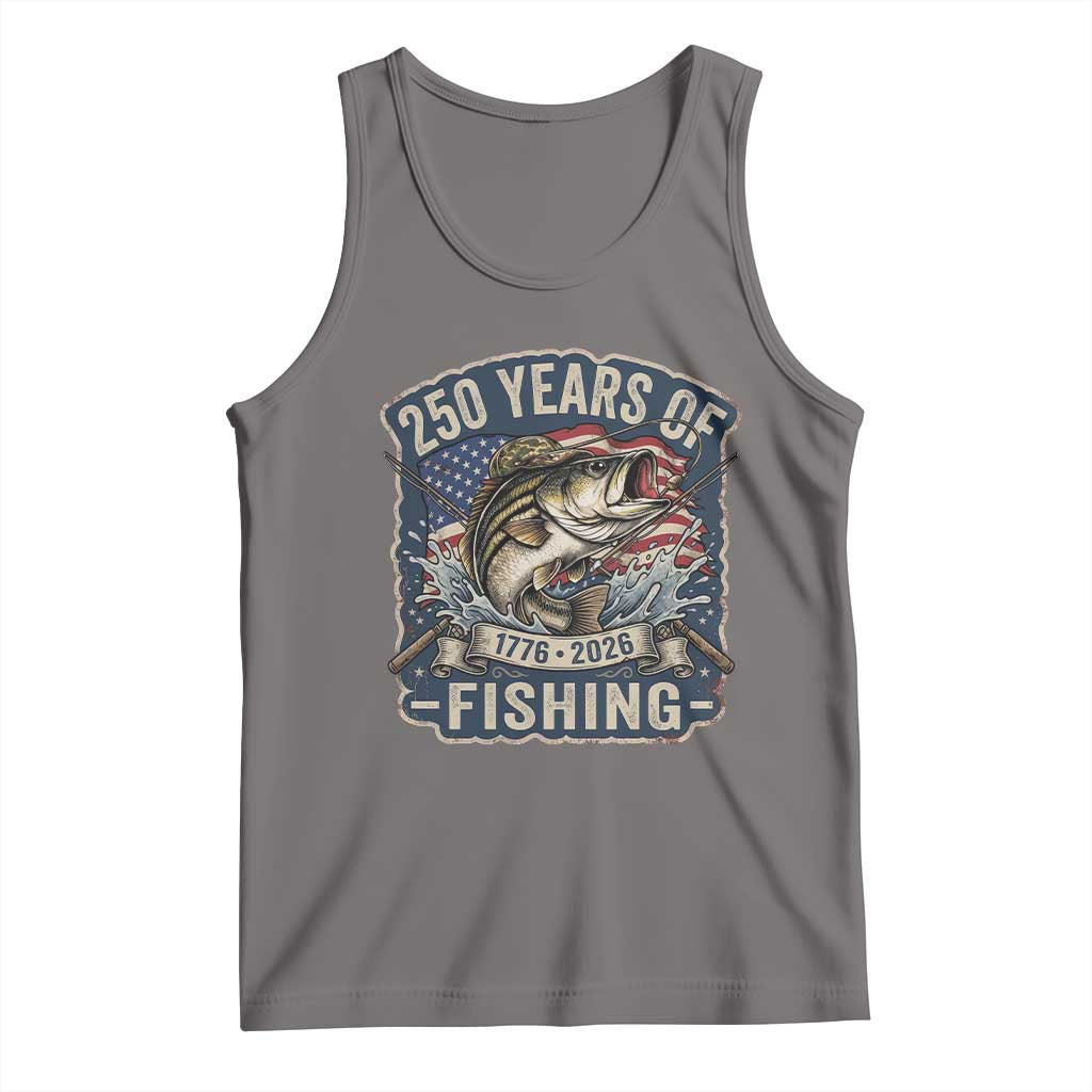 Vintage 250 Years Of Fishing Tank Top Patriotic Angler