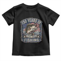 Vintage 250 Years Of Fishing Toddler T Shirt Patriotic Angler