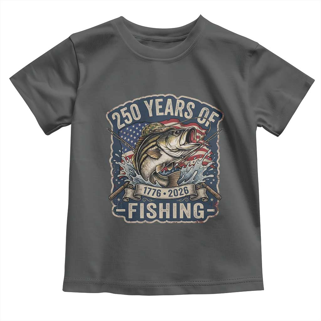 Vintage 250 Years Of Fishing Toddler T Shirt Patriotic Angler