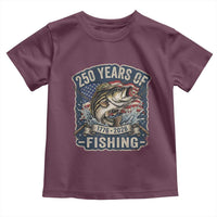 Vintage 250 Years Of Fishing Toddler T Shirt Patriotic Angler