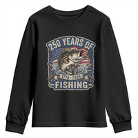 Vintage 250 Years Of Fishing Youth Sweatshirt Patriotic Angler