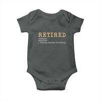 Retired Definition Fishing Baby Onesie Funny Retirement Fisherman Gift