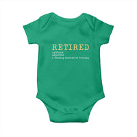 Retired Definition Fishing Baby Onesie Funny Retirement Fisherman Gift