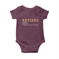 Retired Definition Fishing Baby Onesie Funny Retirement Fisherman Gift