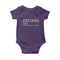 Retired Definition Fishing Baby Onesie Funny Retirement Fisherman Gift