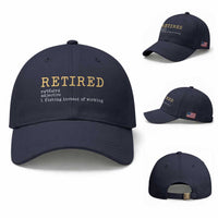 Retired Definition Fishing Baseball Cap Funny Retirement Fisherman Gift