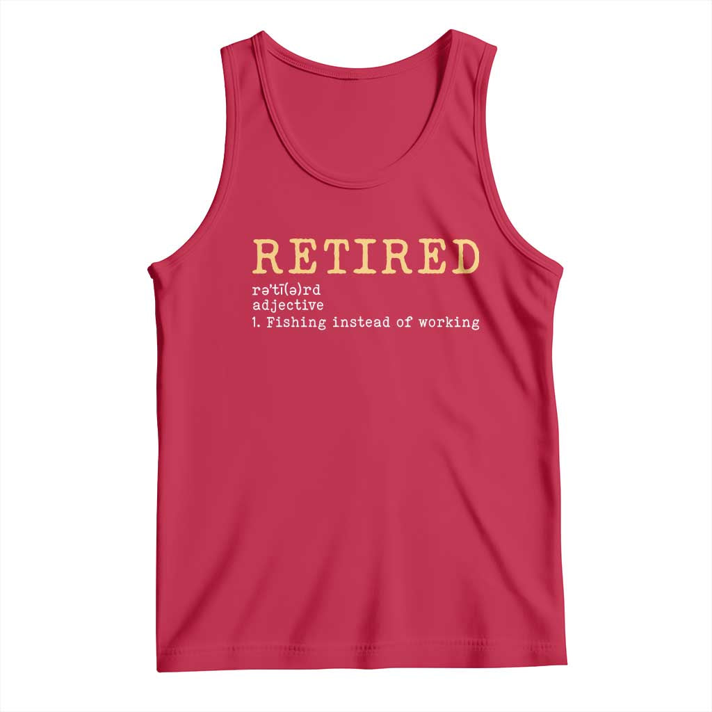 Retired Definition Fishing Tank Top Funny Retirement Fisherman Gift