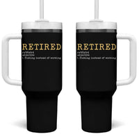 Retired Definition Fishing Tumbler With Handle Funny Retirement Fisherman Gift