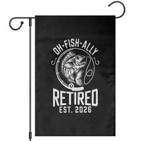 Officially Retired Est 2026 Fishing Garden Flag Funny Fishing Retirement Gift