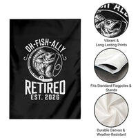 Officially Retired Est 2026 Fishing Garden Flag Funny Fishing Retirement Gift