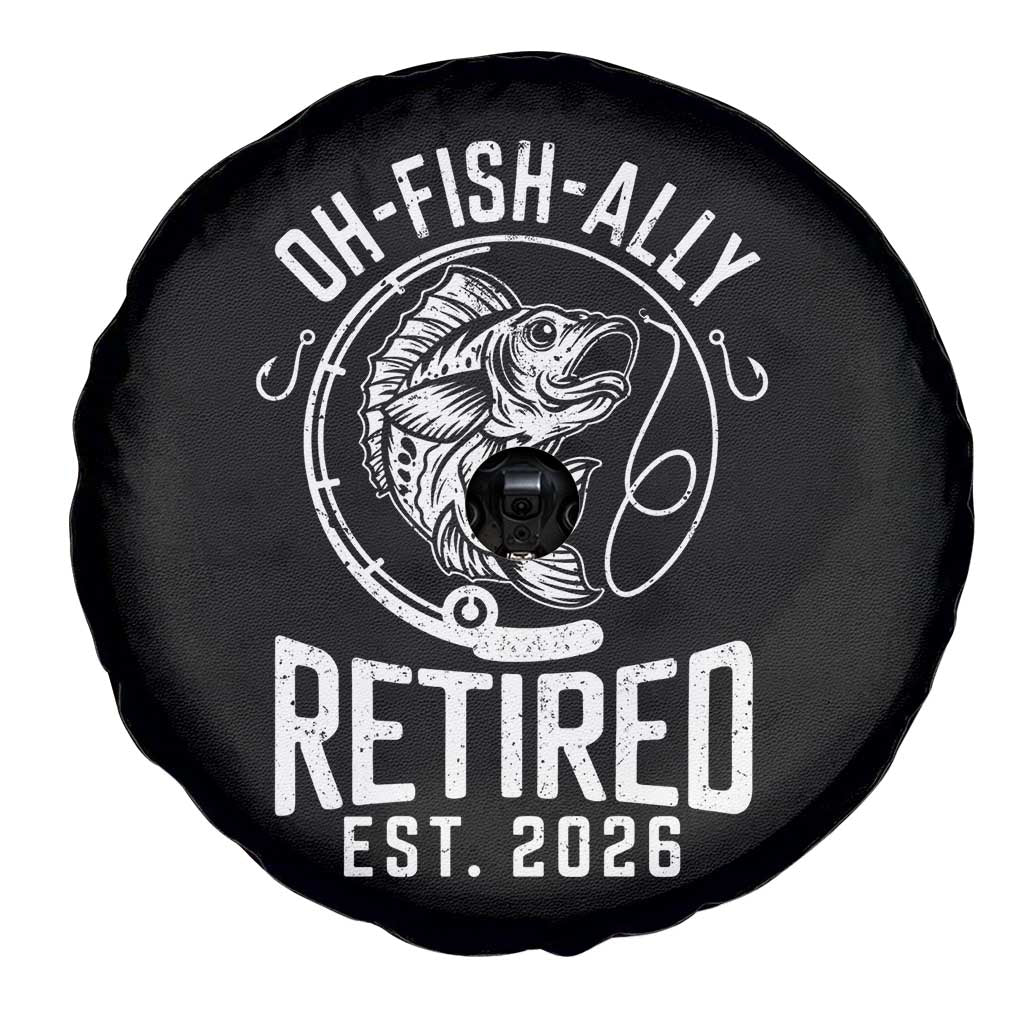Officially Retired Est 2026 Fishing Spare Tire Cover Funny Fishing Retirement Gift