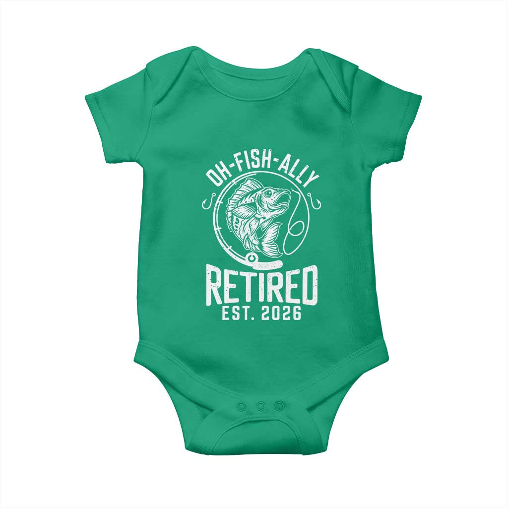 Officially Retired Est 2026 Fishing Baby Onesie Funny Fishing Retirement Gift