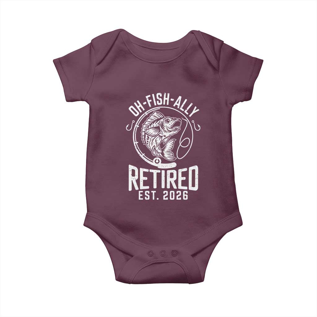 Officially Retired Est 2026 Fishing Baby Onesie Funny Fishing Retirement Gift