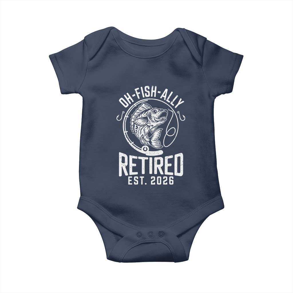 Officially Retired Est 2026 Fishing Baby Onesie Funny Fishing Retirement Gift