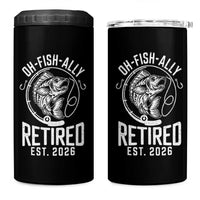 Officially Retired Est 2026 Fishing 4 in 1 Can Cooler Tumbler Funny Fishing Retirement Gift