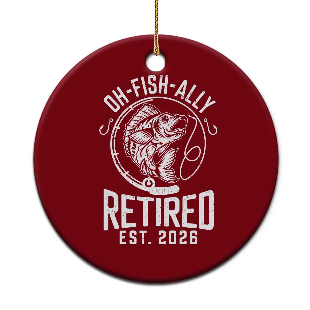 Officially Retired Est 2026 Fishing Ceramic Ornament Funny Fishing Retirement Gift