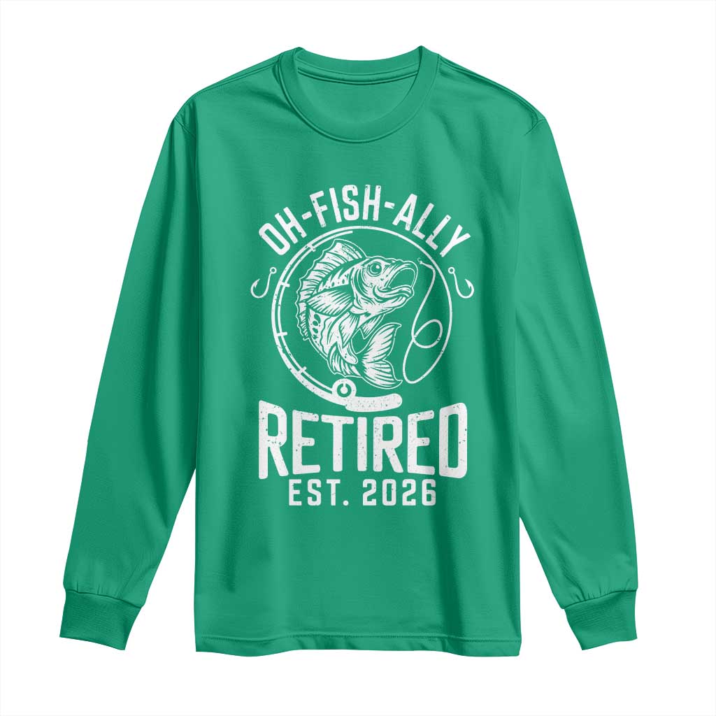 Officially Retired Est 2026 Fishing Long Sleeve Shirt Funny Fishing Retirement Gift