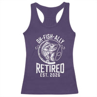 Officially Retired Est 2026 Fishing Racerback Tank Top Funny Fishing Retirement Gift