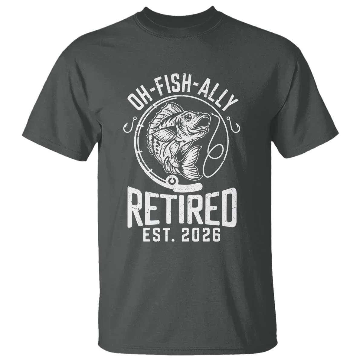 Officially Retired Est 2026 Fishing T Shirt Funny Fishing Retirement Gift